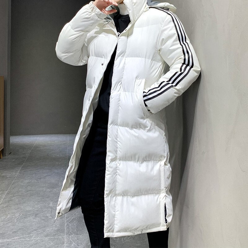 Men's Long Parka Jacket - Windproof Hooded Winter Coat