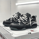 Men's Lightweight Sneakers with Lace-Up Closure and Contrast Details