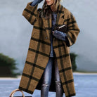 Women's Winter Coat - Knitted Textured Wool-Blend, Fitted Silhouette