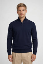 Men's Jumper Slim Fit Half-Zip Long Sleeve Pullover