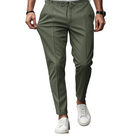 Men's Tapered Fit Trousers with Drawstring Waist