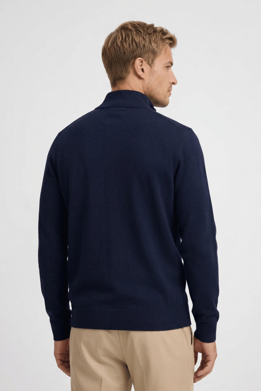 Men's Jumper Slim Fit Half-Zip Long Sleeve Pullover