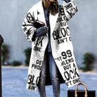 Women's Winter Coat - Knitted Textured Wool-Blend, Fitted Silhouette
