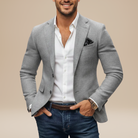 Men's Blazer Slim Fit with Button Closure - Spring/Summer Jacket