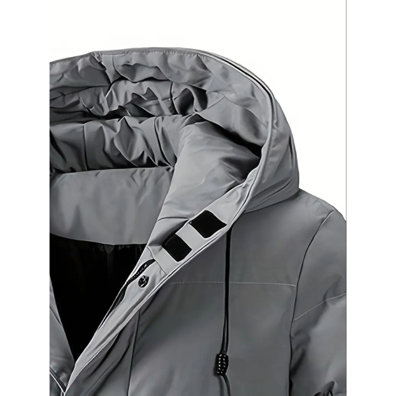 Men's Long Puffer Jacket - Hooded Winter Down Jacket