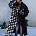 Women's Winter Coat - Knitted Textured Wool-Blend, Fitted Silhouette