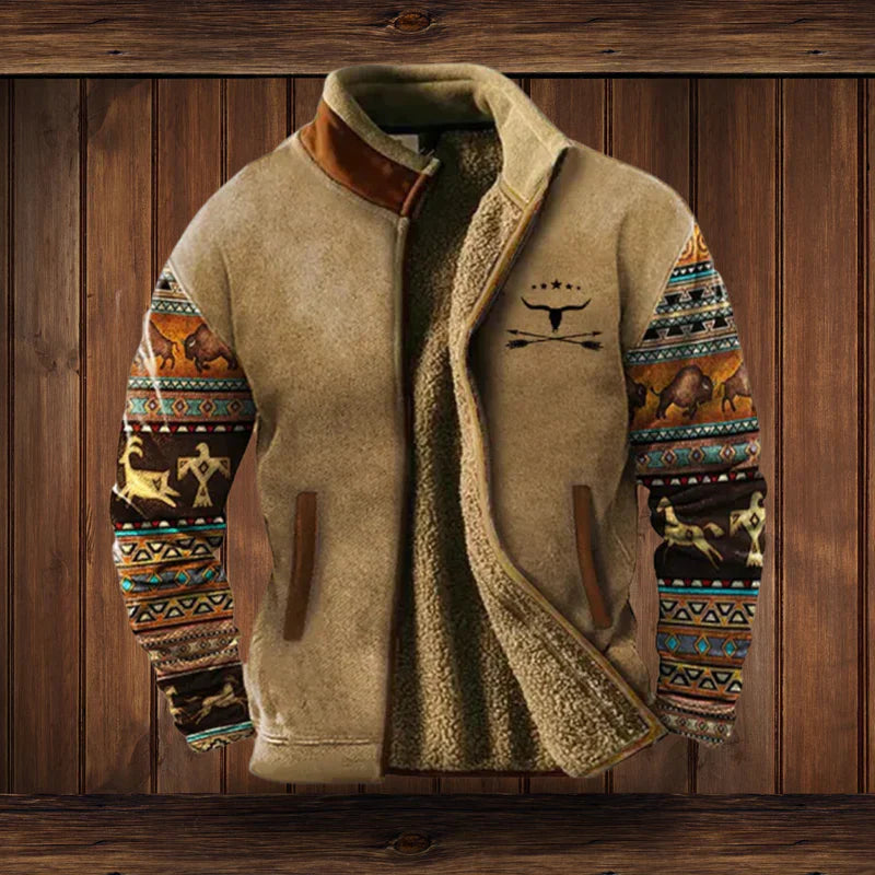 Men's Winter Jacket Vintage Design – Warm Lined Zip-Up