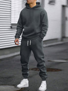 Men's Tracksuit Hoodie & Jogger Set - Soft Polyester Blend