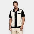 Mens Shirts Short Sleeve Button-Up Camp Collar