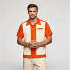Mens Shirts Short Sleeve Button-Up Camp Collar