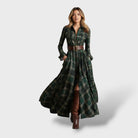 Women's Checked Shirt Dress - Long Sleeve Autumn Dress