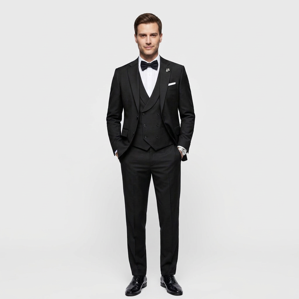 Men's 3-Piece Suit - Single-Breasted Blazer with Waistcoat