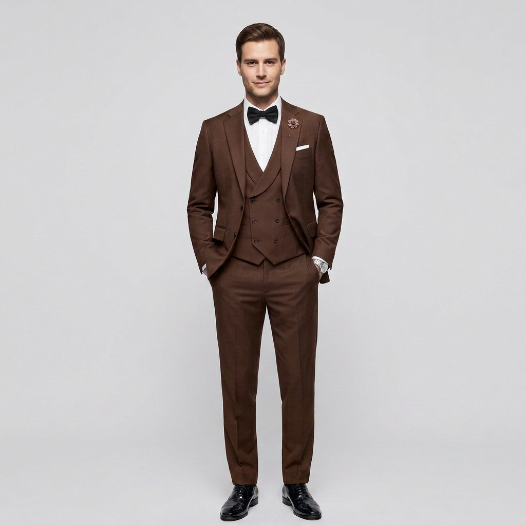 Men's 3-Piece Suit - Single-Breasted Blazer with Waistcoat
