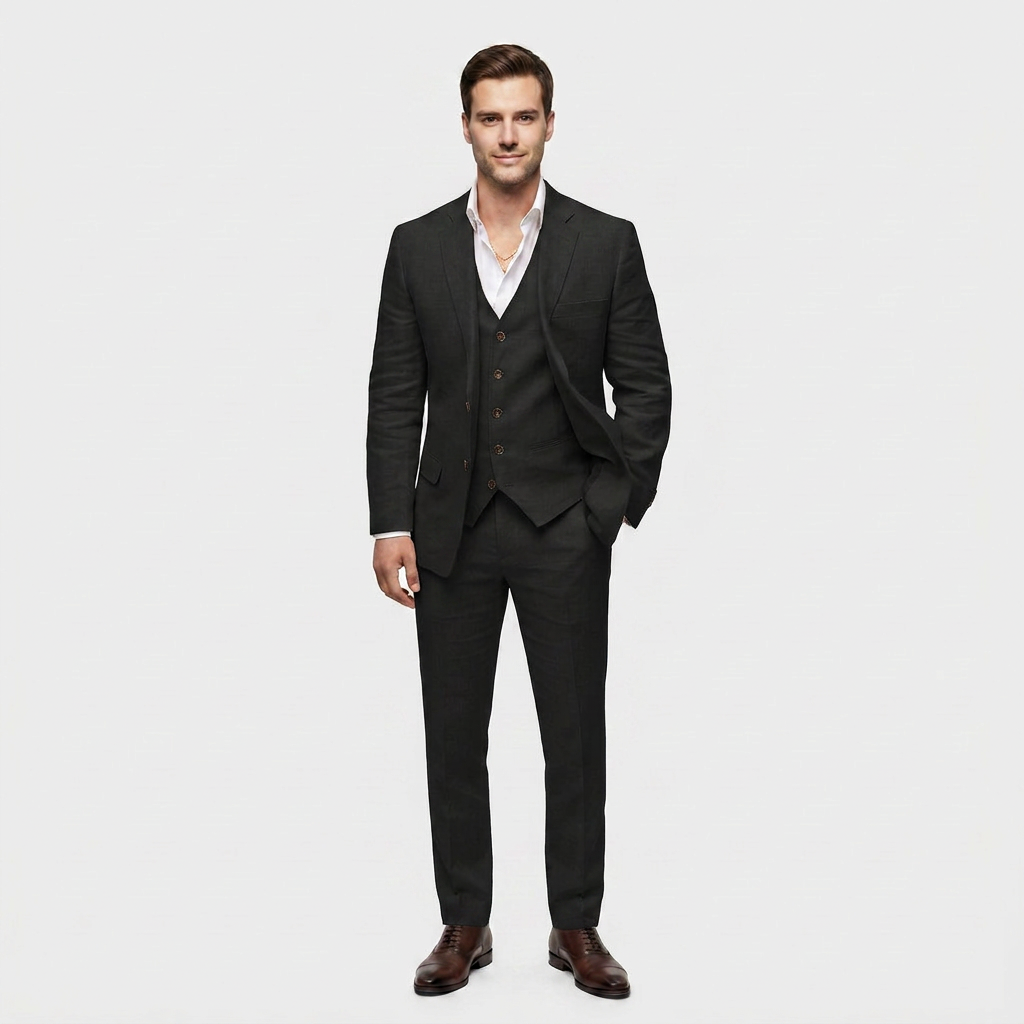 Ladies Trouser Suit Three-Piece Double-Breasted Blazer Set