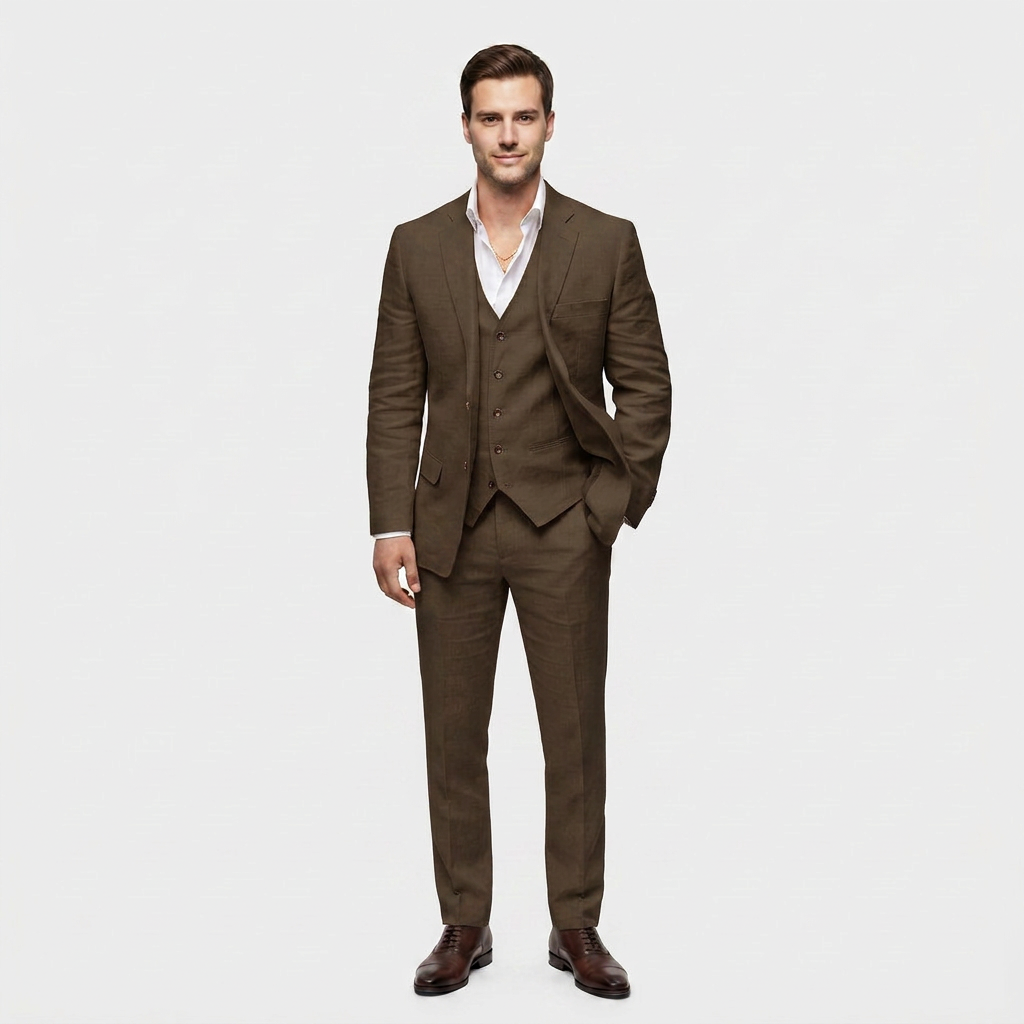 Ladies Trouser Suit Three-Piece Double-Breasted Blazer Set