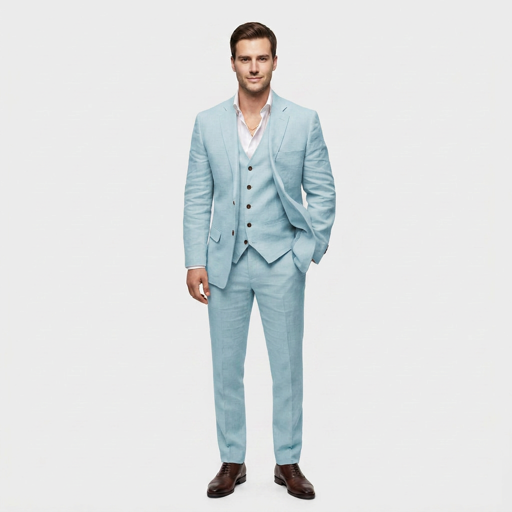 Ladies Trouser Suit Three-Piece Double-Breasted Blazer Set