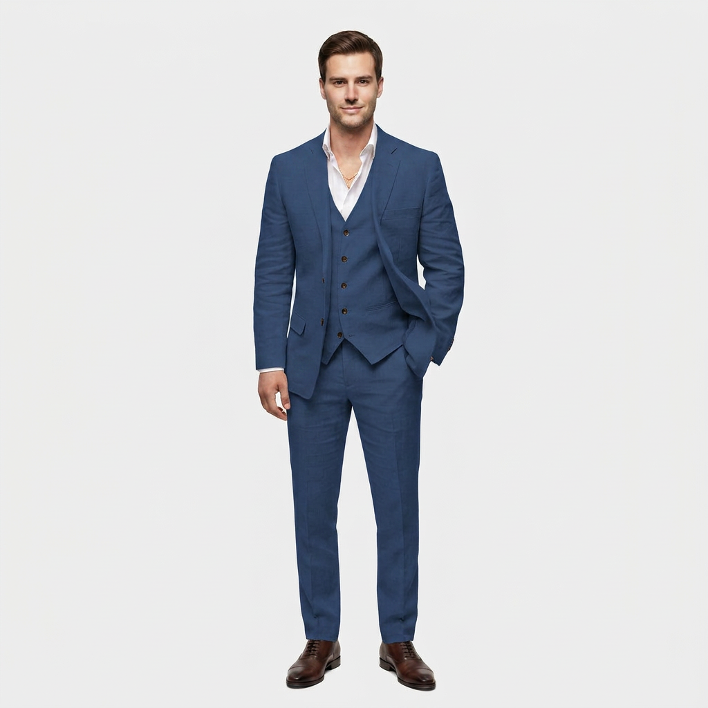 Ladies Trouser Suit Three-Piece Double-Breasted Blazer Set