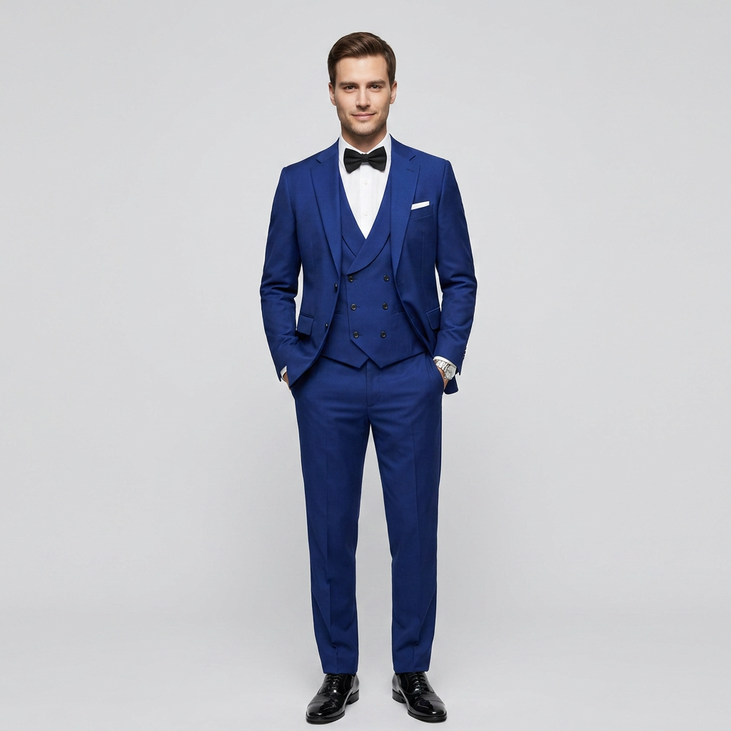Men's 3-Piece Suit - Single-Breasted Blazer with Waistcoat