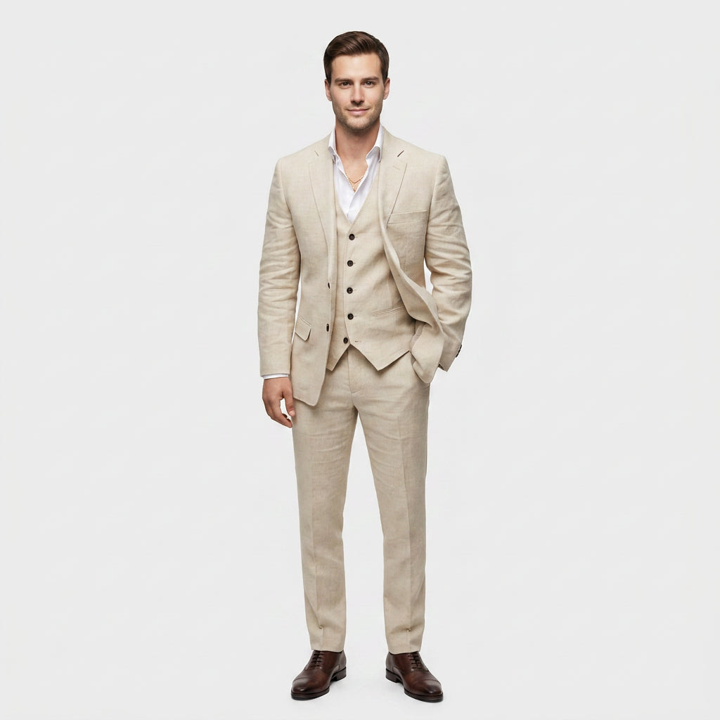 Ladies Trouser Suit Three-Piece Double-Breasted Blazer Set