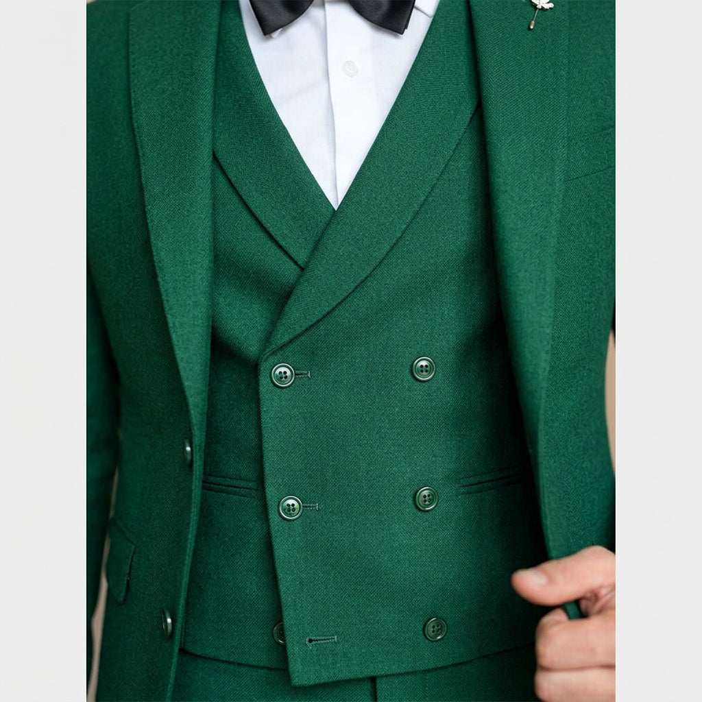 Men's 3-Piece Suit - Single-Breasted Blazer with Waistcoat