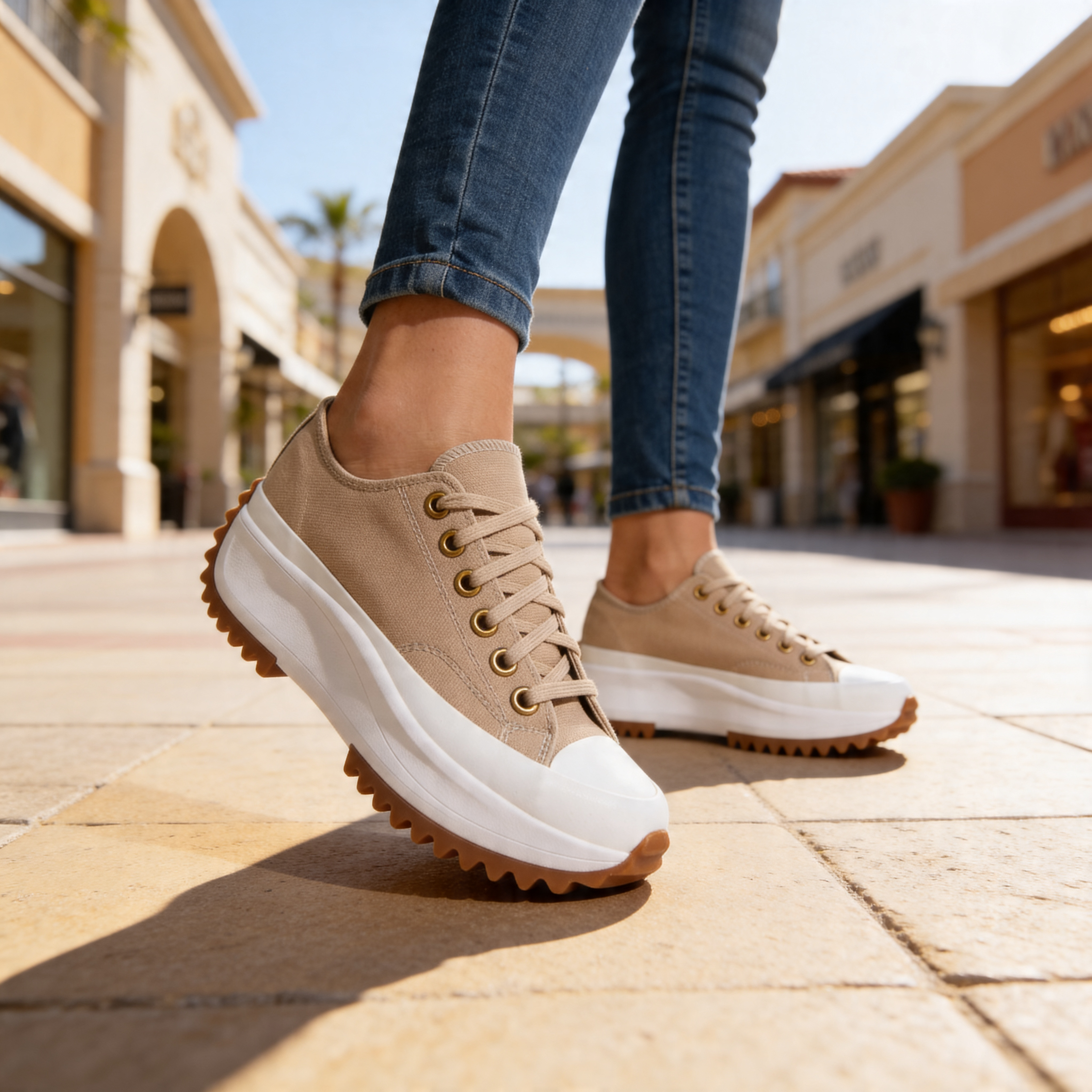 Ella Orthopedic Platform Sneakers — texture detail