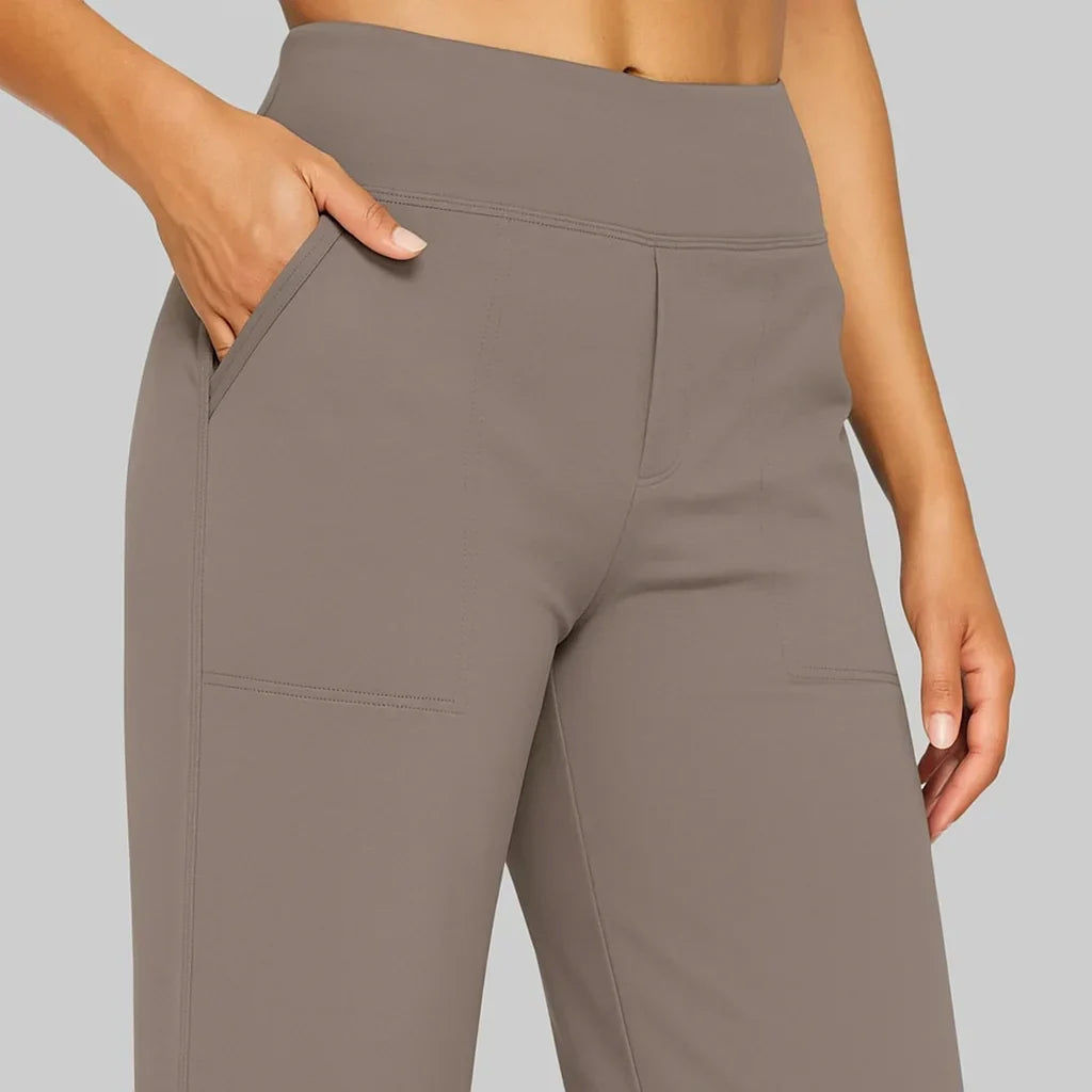 Women's High-Waist Stretch Pants – Soft Comfort Fit Trousers
