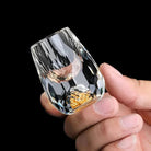 gold flake faceted whisky glasses