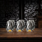 gold flake faceted whisky glasses