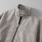 Orta Faux-Suede Jacket — Gray, studio detail