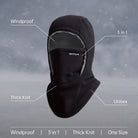 3 in 1 Winter Hood Balaclava Windproof Scarf Ear Warmer Face Mask, product photo 2
