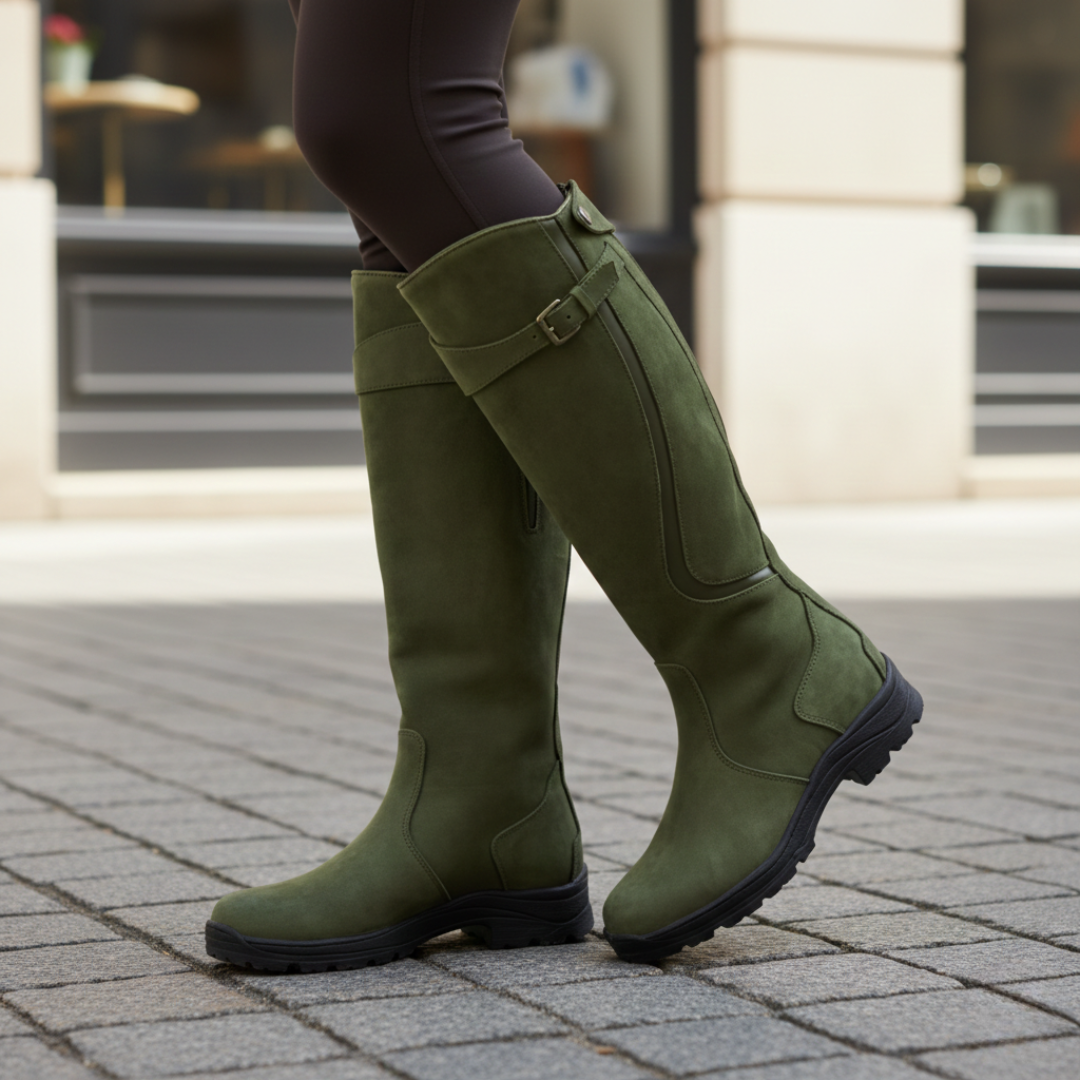 Women's Waterproof Knee-High Boots with Adjustable Calf Strap
