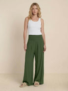 Women's Wide Leg Pants High Waist Smocked Waistband