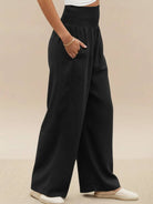 Women's Wide Leg Pants High Waist Smocked Waistband