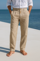Men's Linen Pants Straight Fit - Breathable Summer Trousers