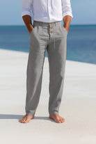 Men's Linen Pants Straight Fit - Breathable Summer Trousers