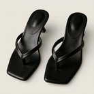 Women's Toe-Strap Kitten Heel Sandals - Square Toe