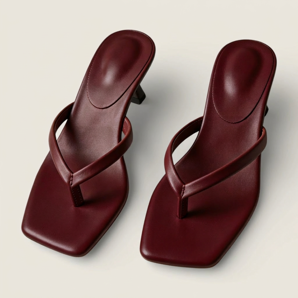 Women's Toe-Strap Kitten Heel Sandals - Square Toe