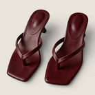 Women's Toe-Strap Kitten Heel Sandals - Square Toe
