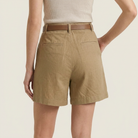 Women's Linen Shorts High-Waist Pleated with Belt
