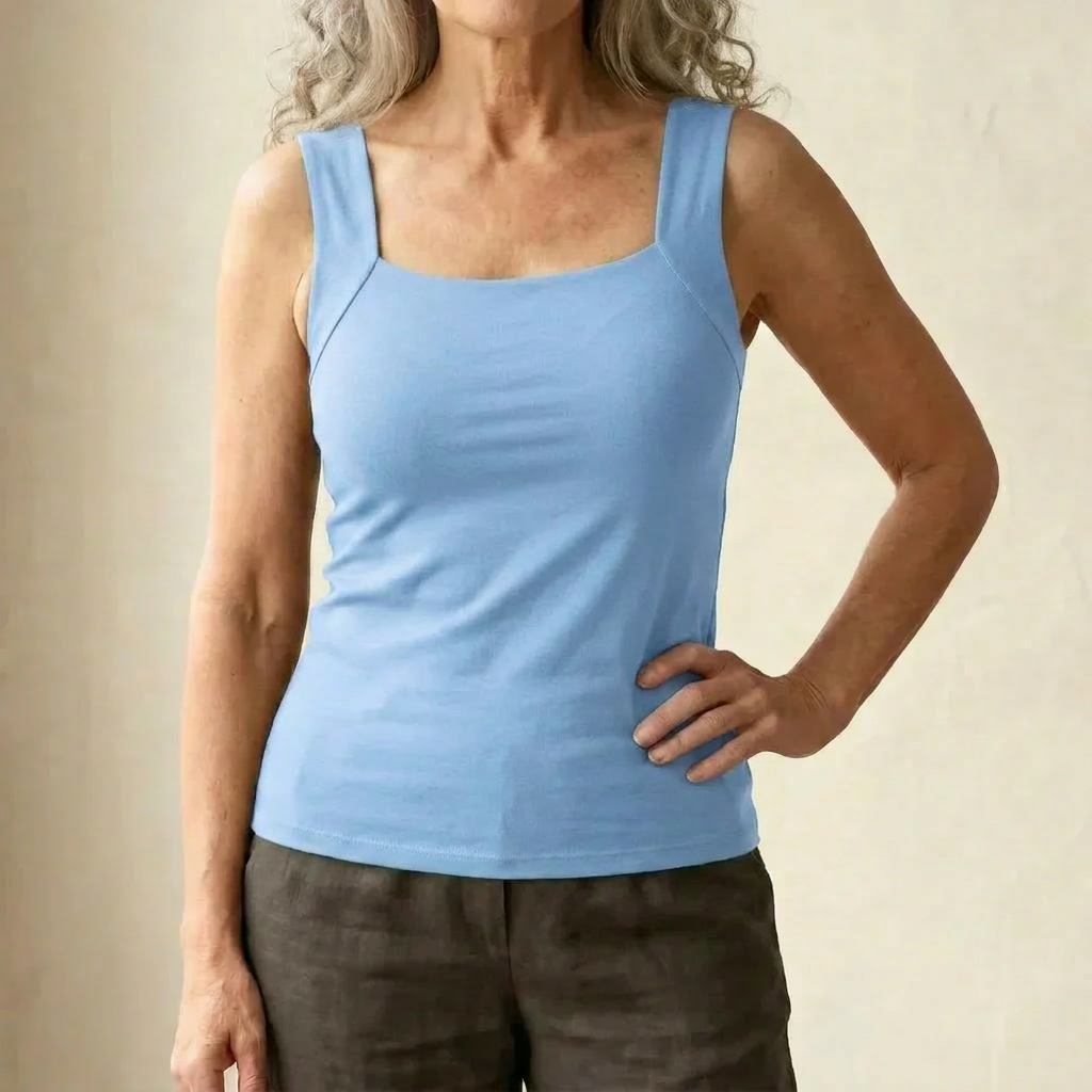 Women's Built-In Bra Tank Top - Soft Stretch Comfort Top