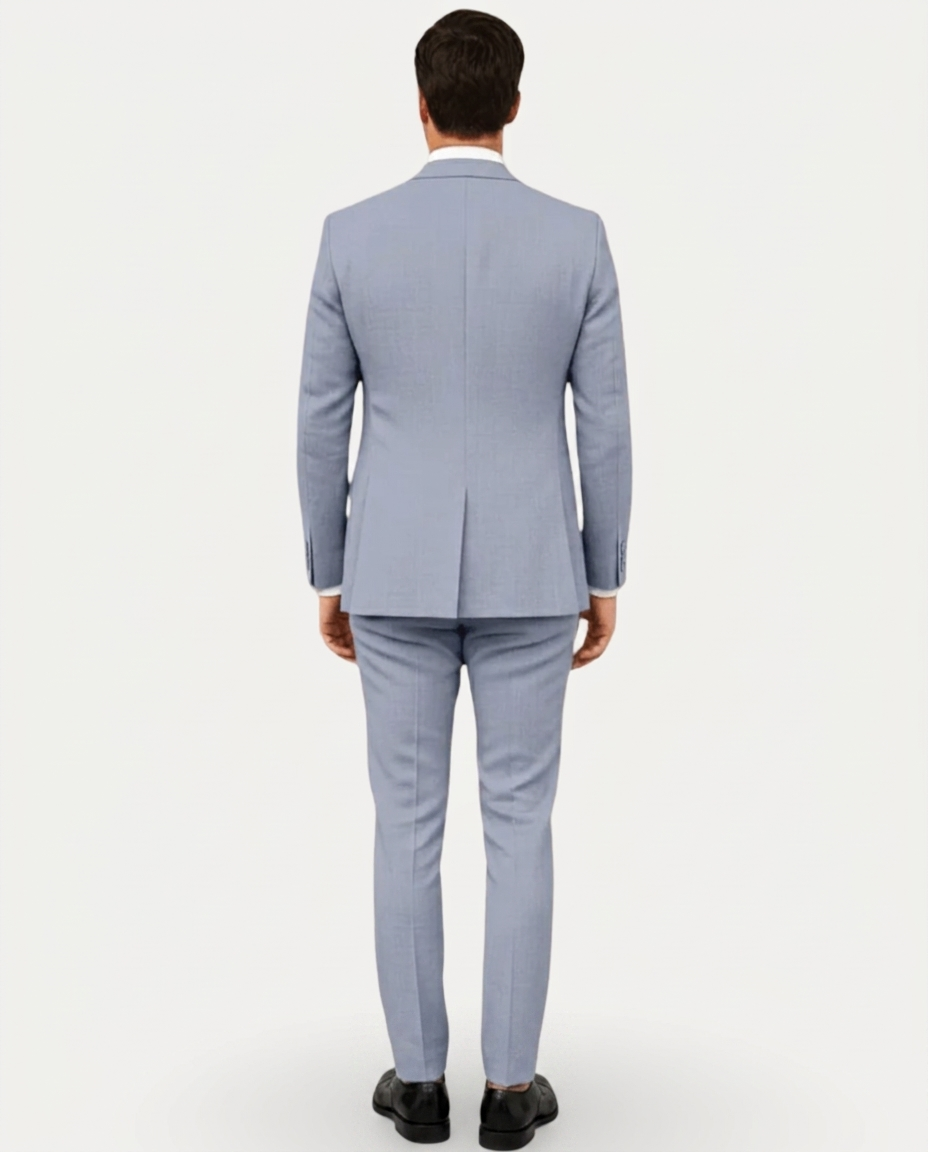 Men's Slim Fit Linen Suit – Single-Breasted Two-Button Blazer