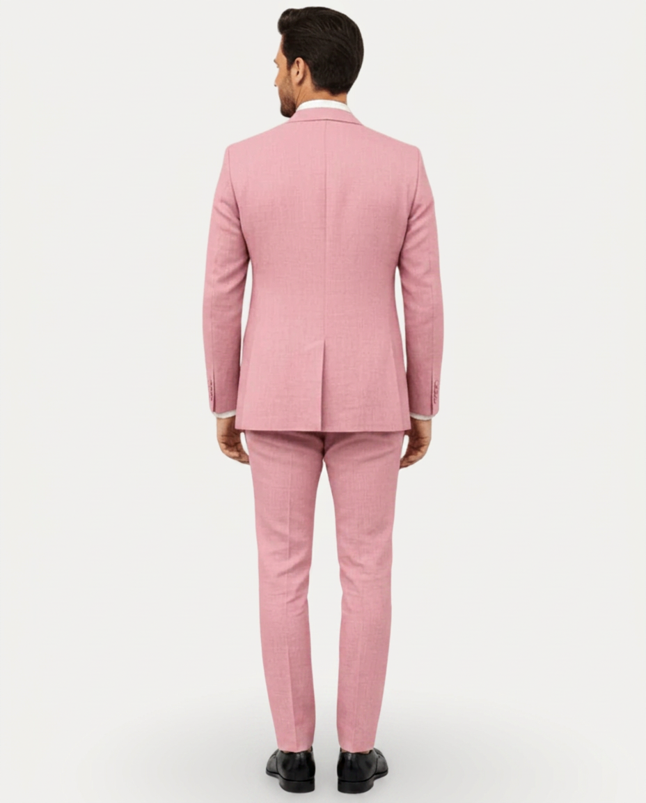 Men's Slim Fit Linen Suit – Single-Breasted Two-Button Blazer
