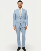 Men's Slim Fit Linen Suit – Single-Breasted Two-Button Blazer
