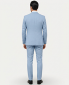 Men's Slim Fit Linen Suit – Single-Breasted Two-Button Blazer