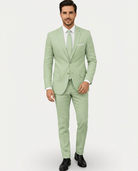 Men's Slim Fit Linen Suit – Single-Breasted Two-Button Blazer