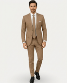 Men's Slim Fit Linen Suit – Single-Breasted Two-Button Blazer