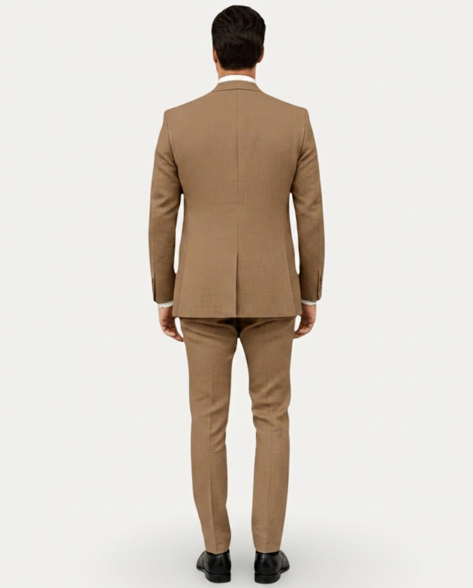 Men's Slim Fit Linen Suit – Single-Breasted Two-Button Blazer