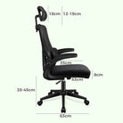 high-back mesh office chair with footrest and headrest in black