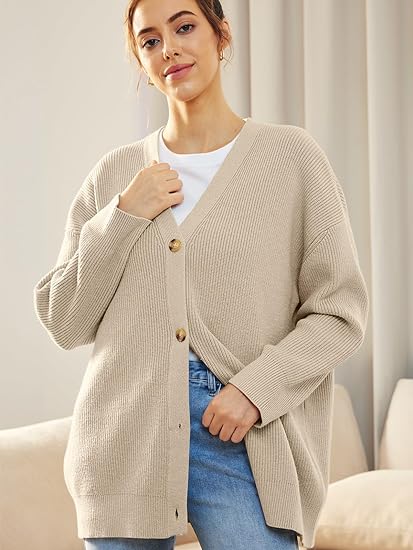 Dames Lichtgewicht V-hals Vest – Cardigan met knoopjes, casual