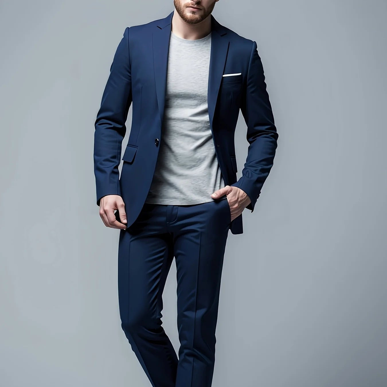 Men's Slim Fit Suits - Tailored Jacket & Trousers Set